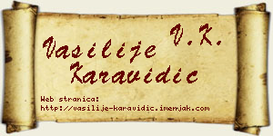 Vasilije Karavidić vizit kartica